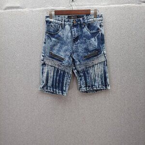 7even Souls Womens Denim Shorts Size 18 Blue Acid Wash Multiple Pockets & Zipper